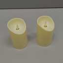 Homemory 6"x3" Outdoor Waterproof Flameless Candles, LED Candles, Battery Operated Candles with Remote and Timers, Electric Fake Plastic Pillar Candles, Ivory White, Set of 2