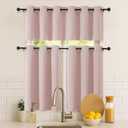 Simplebrand Blush Room Darkening Curtains for Bedroom 45 Inches Long 2 Panels Set, Sunlight Blocking Curtains for Small Windows, Grommet Energy Saving Thermal Insulated Short Drapes, 40Wx45L