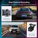 is a Wireless in-car CarPlay Screen for 4K car dashcams, Featuring a 9-inch Portable CarPlay and Android Auto Stereo System, a 1080p Rearview Camera, Mirror Link/Voice Control Bluetooth app