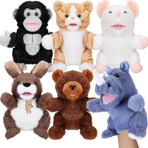 Liliful 6 Pieces Animal Hand Puppets Kids with Working Mouth Animal Puppets Toddler Plush Toy for Show Theater Birthday Easter Basket Stuffers(Cute Animal)