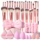 HGHDBT 36Pcs Pink Makeup Brushes Set Professional Makeup Kit Multi-functional Makeup Tool Set with Facial Makeup Accessories, Foundation Makeup Brush Kit Eye and Face Make up Brushes & Tools