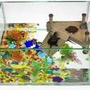 Allpdesky Decorative Turtle Pier Floating Basking Platform with Ramp Ladder