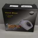 5-Speed Electric Hand Mixer with Whisk, Traditional Beaters, 120 Watts,Portable & Lightweight, Blending or Cooking, Brown