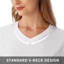 Women's Standard V-Neck UPF 50+ Long Sleeve Swim Rash Guard Shirt (S, White)