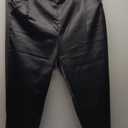 heipeiwa Women's Satin Pants Dress Casual Pleated Pull on High Waist Pants Baggy Front Tapered Trouser M