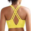 RUNNING GIRL Sports Bra for Women High Support, Molded Cup High Impact Sports Bras with Sewn in Pads Strappy Running Bra (Yellow, L)