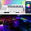 Dreamcolor Acrylic Interior Car LED Strip Light with Wireless APP, RGB 14 in 1 with 175 inches 593 Neon Car Ambient Lighting Kits, Dynamic Chasing Music Sync LEDs Fiber Optic Strip Lights for Car