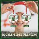 2 x Funny Raccoon Christmas Ornament 2025 - Cute Ceramic Animal Decoration, for Neighbors, Friends & Family who Loves Raccoons - Adorable Trash Panda for Christmas Tree