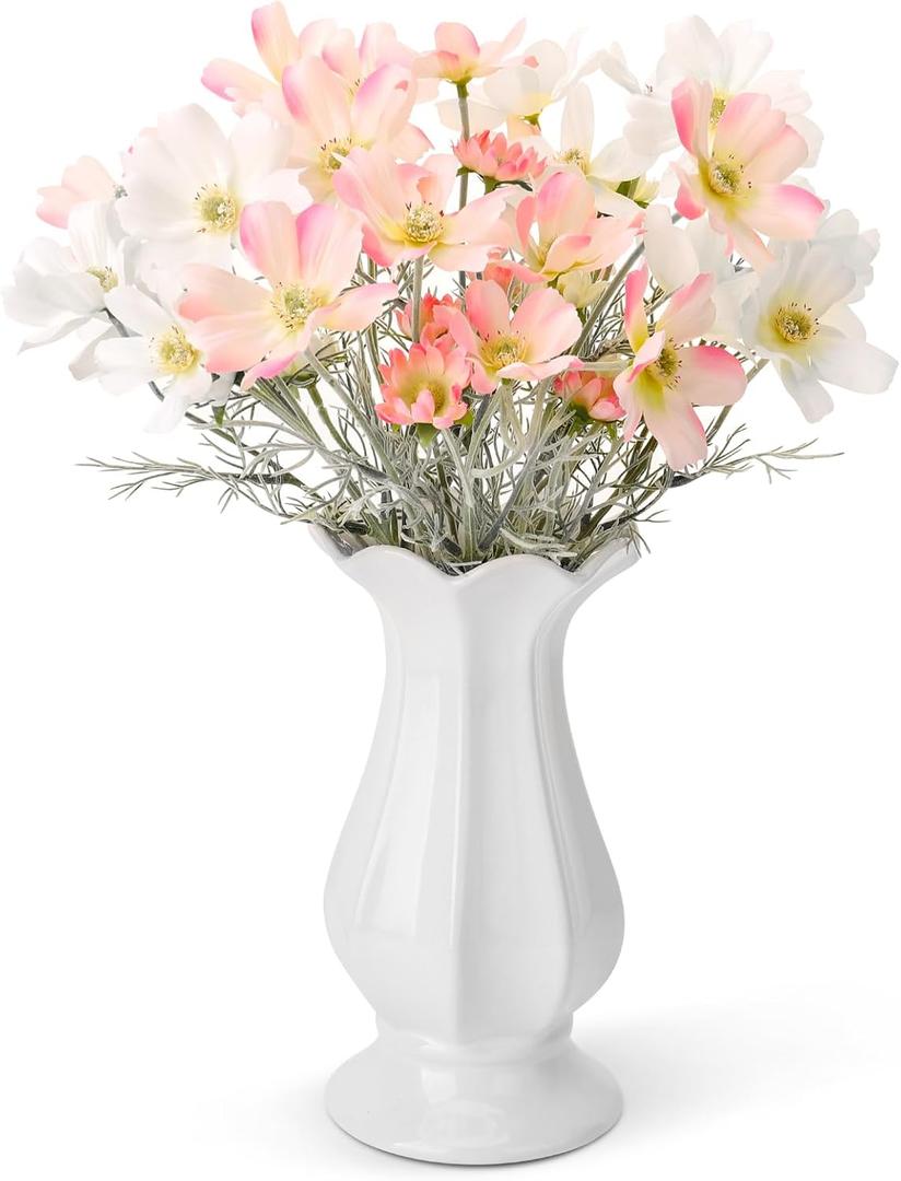 2 x 6 Pcs 23.6 Inch Pink White Artificial Flowers Cosmos for Vase