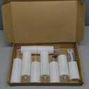 kakoya Flickering Flameless Candles Battery Operated with Remote and 2/4/6/8 H Timer Acrylic Led Pillar Candles Pack of 9 (appr D2.3"xH5.5"6.5"7.5")with Realistic 3D Wick Candles for Home Decor(White)