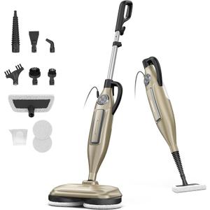 DEVOAC VM6 Scrubbing Steam Mop with Rotating Mop Pads, 10 in 1 Steam Mop, Lightweight Spin Mop & 3 Steam Modes for Hard Floor Laminate Marble Floors (Auster)