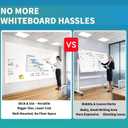 Magnetic Dry Erase Whiteboard 42"x24" - Self-Adhesive Flexible Wall Board for Kitchen, Home Office w/ 11 Markers, 6 Magnets, Eraser & Holder, Ultra Smooth, No Ghosting