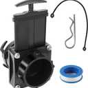 TonGass 3-Inch RV Waste Valve Body with Handle, Durable RV Sewer Valve Replacement for Campers, Trailers, and Motorhomes, Mess-Free Water Valves, Heavy-Duty Camper Sewer Pipe Fitting - Black