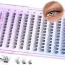 Self Adhesive Eyelashes Reusable Natural Self Adhesive Lash Clusters Wispy Press on Lashes Pre-Glue 8-12mm 120pcs C Curl DIY Eyelash Extensions Kit No Glue Needed by ALICE