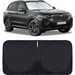 Windshield Sun Shade Foldable Sunshade for 2024 X3 SUV Windshield Cover Custom-fit 2023 2022 2021 2020 2019 2018 BMW X3 UV Relfective Sun Visor Protector
