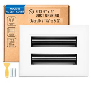 Fits 30x6 Duct Opening, Modern AC Vent Cover, Linear Slot Diffuser, White