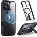 ESR for iPhone 16 Pro Max Case with Kickstand, Compatible with MagSafe, Magnetic Case for iPhone 16 Pro Max, Fully Adjustable Flickstand, Military-Grade Shockproof Case, Boost Series, Clear Black (Magsafe Clear Black)
