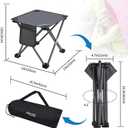 Roptat Camping Stool,Portable Folding Compact Lightweight Stool Seat for Camping Fishing Hiking Gardening Outdoor Walking Backpacking Travelling and Beach with Carry Bag (Grey)