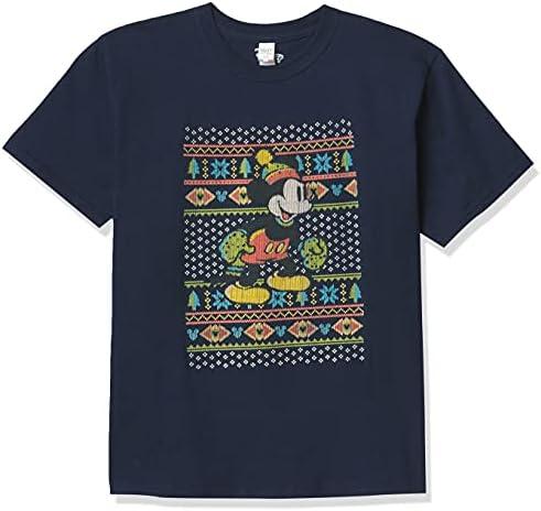 Disney Characters VTG Mickey Sweater Boy's Solid Crew Tee, XS