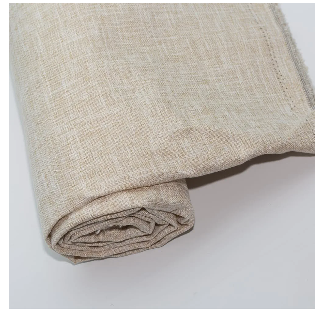 Linen Fabric by The Meter 39"x57" Soft Natural Craft Material Pre-Cut Linen Upholstery Fabric for Tablecloth Bags Pillow Cushion Cover Sewing Sofa Cloth (Beige, 39"x57")