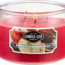 Candle-lite Scented Candles, Apple Cinnamon Crisp Fragrance, One 10 oz. Three Wick Aromatherapy Candle with 20-40 Hours of Burn Time, Red Color