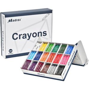 Madisi Crayon Bulk pack, Regular Size, 18 Colors, 900 Count