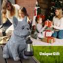 Solar Dog Outdoor Garden Statue with LED Light - Lawn Decor Dog Statue for Patio, Balcony, Yard Ornament - Unique Housewarming Gifts,Birthday Gifts,Garden Gift