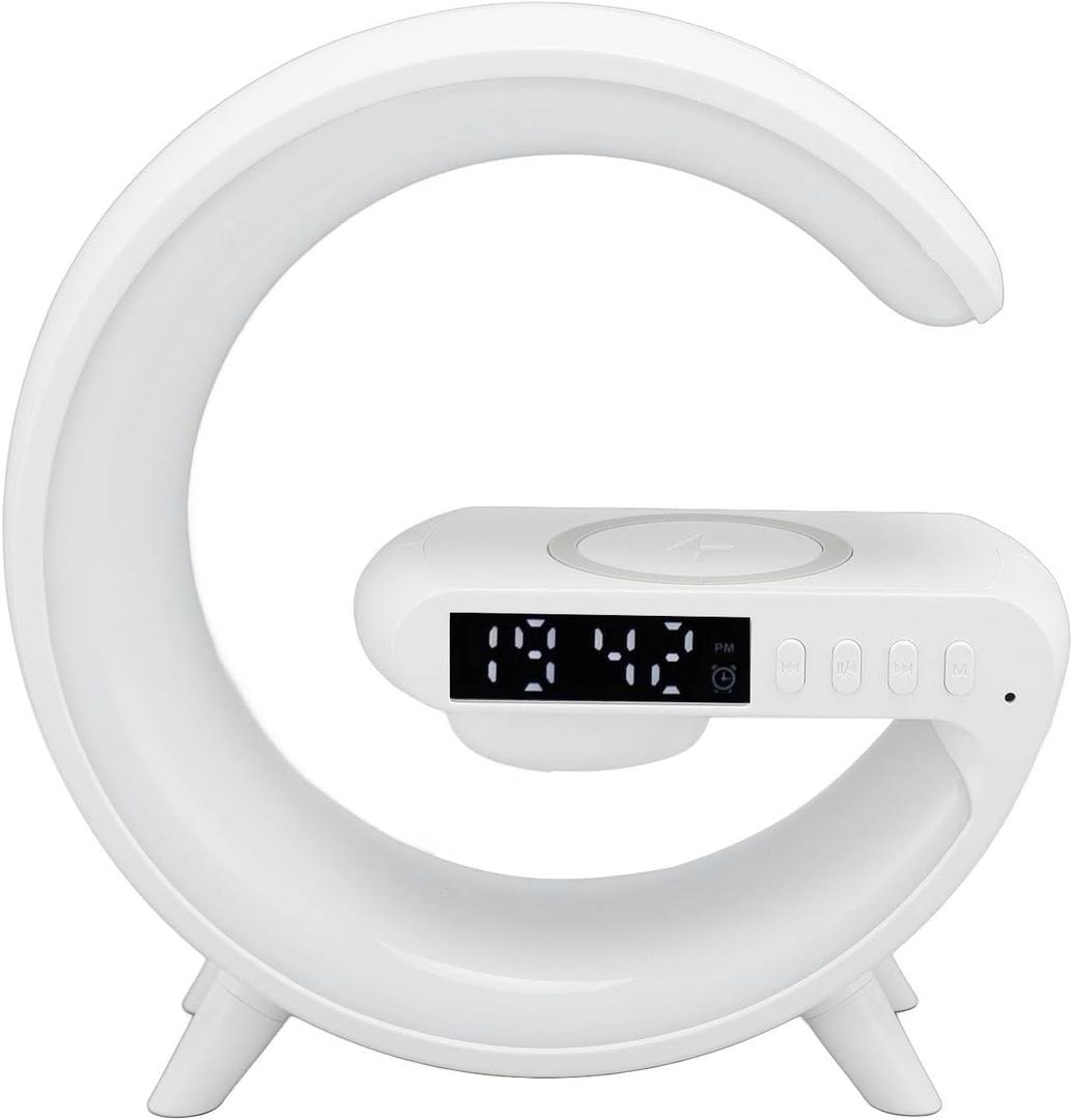 Zopsc Alarm Clock with Charging Station, Speaker, Music Synchronization, Remote Control, Smart Light Sound Machine with Compatible Scope for iOS for Android