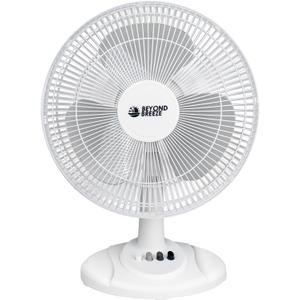 BEYOND BREEZE Oscillating Table Fan Quiet 3-Speed 12-Inch Adjustable Tilt Fan with Safety Grill, Ideal for Home, Office, Dorm