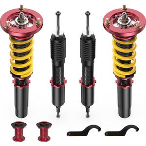 Lowering Coilovers Struts Compatible for 2006-2013 BMW 3-Series 325i 328i 335i E90 E91 E92 Front & Rear Shocks Adjustable Height Suspension Coil Spring Strut  RWD Only (Set of 4)(Yellow)