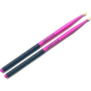15" Long PINK with Black NON-SLIP Grip Drumsticks -Ideal for All Drumming; Cardio, Fitness, Aerobic & Workout Exercises