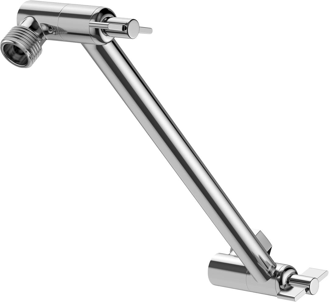 Lordear Shower Head Extension Arm 11 Inch Chrome, Adjustable Shower Arm Extension, Solid Stainless Steel Shower Extender for ShowerHead, Showerhead Extender With Universal Connection
