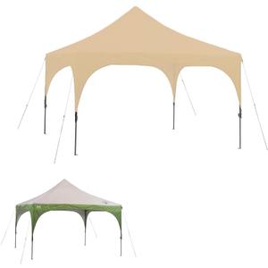 Garden Winds Custom Fit Replacement Canopy Top Cover Compatible with The Coleman Instant 12' x 12' Canopy - Upgraded Performance RIPLOCK 350 Fabric (Beige)