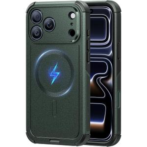 ESR for iPhone 17 Pro Max Phone Case, 23ft Military-Grade Drop Protection, Shock-Absorbing Rugged Cover, MagSafe Accessories Compatible, Cyber Series, Olive Green