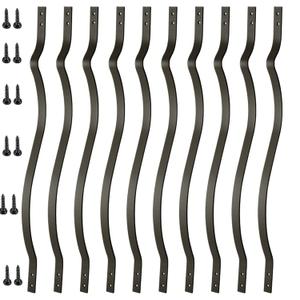 26 Pack Deck Balusters 29.5 Inches Metal Deck Spindles with Screws Black Balusters Iron Deck Spindles Wave Arc Baluster for Outdoor Stair Deck Porch