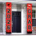 2026 Graduation Decorations, Graduation Banner Class of 2026, Hanging Congratulations/Congrats Grad Banner for Door and Porch, Party Decor - Red