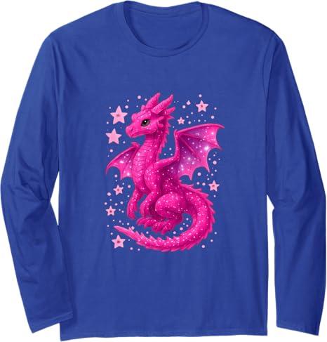 Mystical Pink Dragon for Kids Long Sleeve T-Shirt M