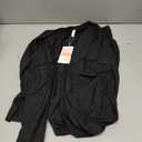 KIRUNDO 3 Piece Lounge Sets for Women Airport Travel Vacation Outfits Spring Cardigan Matching Sleeveless Top Jogger Pants (Large, Black)