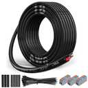 XHF UL Listed 18 Ga Wire 2 Conductor Electrical Wire Tinned Copper Stranded PVC Cord for Automotive Lamp Cord Wire Marine Cable RV 30Ft Black