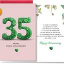 35th Wedding Anniversary7 * 5in Happy Coral Anniversary Double Sided Printing 350gsm Thick Card