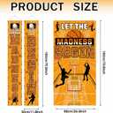 Basketball Party Decorations 3Pcs Let The Madness Begin Door Banner Basketball Porch Sign for Indoor Outdoor Madness Basketball Party Supplies