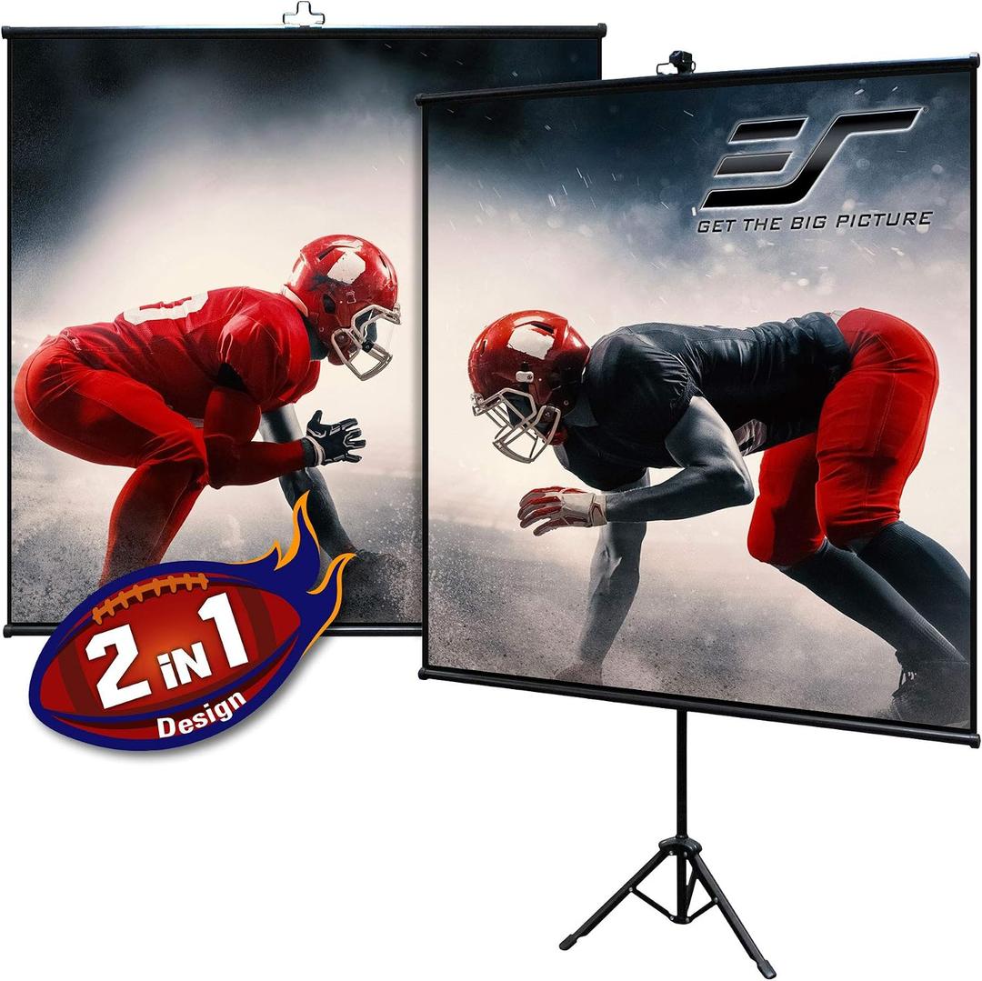 Elite Screens Tripod Lite Wall Series, 2in1 Portable Projector Screen Dual Tripod Stand/Wall Mount Indoor/Outdoor 50-INCH, 1:1 w/Carrying Bag, US Based Company- T50SW, Black