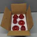 Double Sided Vintage Ribbed Taper Glass Candle Holders,Tea Candle Holder for Table Centerpieces, Wedding Decorations and Dinner Parties (Red, 6 PCS)