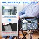 Wheelchair Bag, Walker Bag, Wheelchair Side Bag, Armrest Organizer Pouch with Cup Holder Attachment and Reflective Strip, Accessories for Most Wheelchairs, Walker, Rollators Purple-Malus