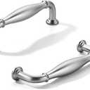 khtumeware 2 Pack 4inch(102mm) Hole Center Brushed Satin Nickel Cabinet Pulls Solid Heavy-Duty Tradition Handles Hardware for Bathroom Dressers Pull cabinets wardrobes Closet Doors