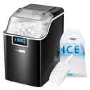 VIVOHOME Nugget Ice Maker Countertop, Portable Pebble Ice Maker Machine with 44lbs/Day, Soft Chewable Pellet Ice Machine with Self-Cleaning, Scoop, 10 Ice Bags, for Home Kitchen, Party, RV, Camping