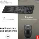 Lenovo 100 Wireless Keyboard and Mouse Combo – Cordless Set with Spill Resistant Quiet Keys – 3-Zone Keyboard - Ambidextrous Mouse – Compact Design – Wireless USB -Black
