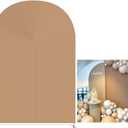 KONPON Brown Ripples Arched Frame Fabric Cover for Birthday Partied Double-Sided Stretchy Chiara Backdrops Arched Wall Stands Covers Arch Backdrop Cover 4x7ft (Width=4ft(48inch),Height=7ft(85inch), Hp-465)