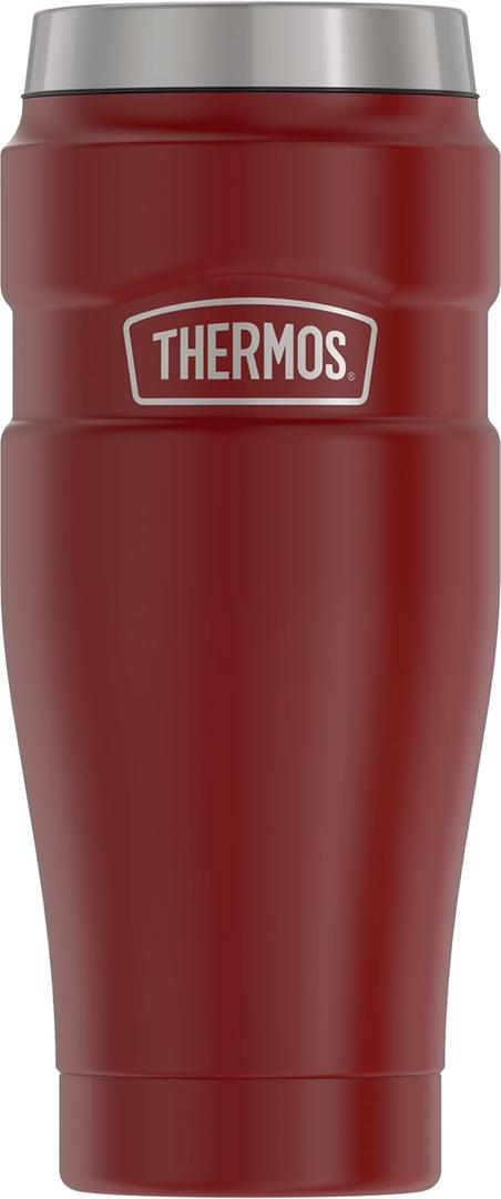 THERMOS Stainless King Vacuum-Insulated Travel Tumbler, 16 Ounce, Rustic Red (16 Ounces)