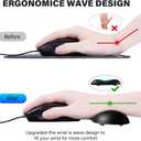JIKIOU Ergonomic Gliding Palm Rests, Gel Mouse Wrist with Leather Surface, Sliding Wrist Pad with 4 Smooth Scroll Wheel, Fast Mouse Wrist Glider Designed for Office Computer Home Gaming, 2 Pack Black